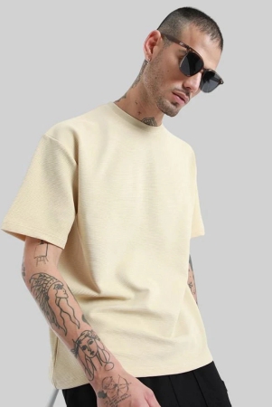 ppthefashionhub-cotton-blend-oversized-fit-solid-half-sleeves-mens-t-shirt-beige-pack-of-1-none