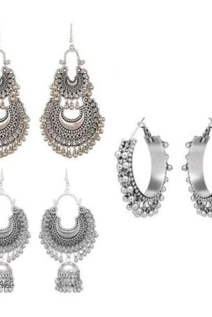 samridhi-dc-silver-jhumki-earrings-pack-of-3-silver