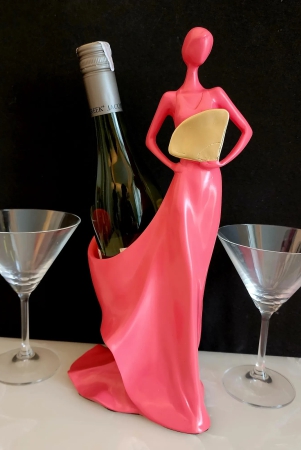 modern-wine-holder-lady-dark-pink-polyresin-matt-finish-h-14-l-6-w-6-inches