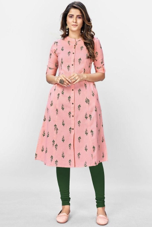 vbuyz-pink-cotton-womens-front-slit-kurti-pack-of-1-none