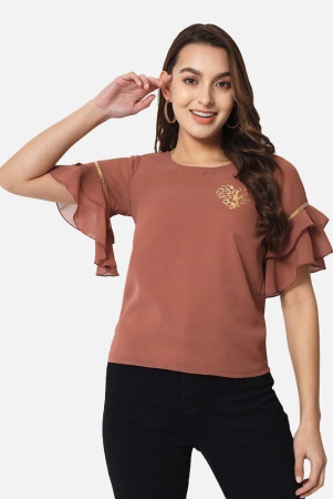 all-ways-you-brown-georgette-womens-regular-top-pack-of-1-none