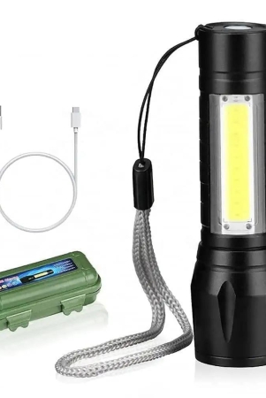 Electric Pocket Torch Plastic Rechargeable Flashlight with Hanging Rope