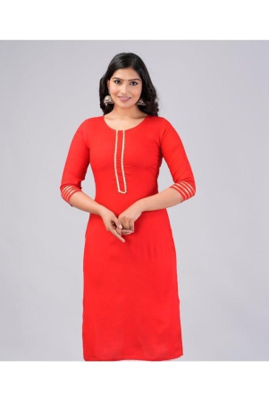 mauka-rayon-embroidered-straight-womens-kurti-red-pack-of-1-none