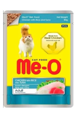 Me-O Chicken With Rice And Tuna Adult Cat Food, 80 Gm