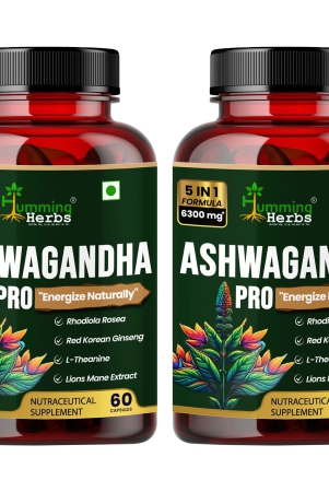 humming-herbs-ashwagandha-pro-high-potency-adaptogen-blend-with-rhodiola-rosea-red-korean-ginseng-l-theanine-lions-mane-natural-stress-relief-cognitive-support-pack-of-2