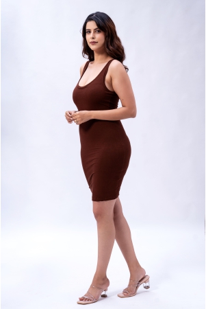 built-in-bra-and-shapewear-brown-thick-straps-deep-back-short-dress