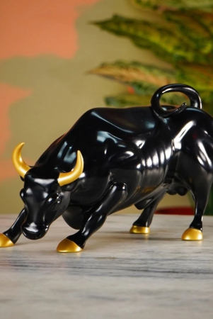 artarium-abstract-art-bull-showpices-for-living-room-charging-bull-statue-sculpture-ornament-animal-figurines-for-table-decor-gifting-home-decoration-car-accessory-1-piece-glossy-black