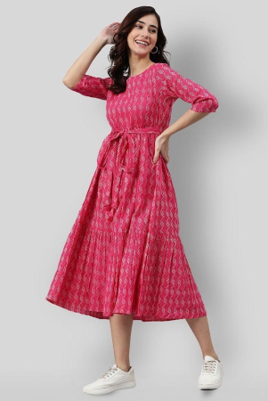 janasya-pink-cotton-womens-fit-flare-dress-pack-of-1-none