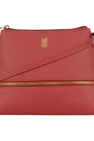 baggit-red-faux-leather-sling-bag-red