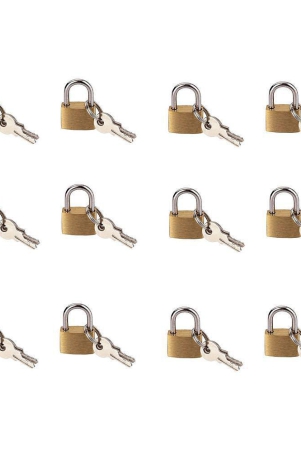 set-of-12-polished-small-brass-padlocks-for-securing-luggage-while-travellinginternational-locks-for-luggage-bag-travelling-locks-size-25-mm-gold-with-2-keys-each