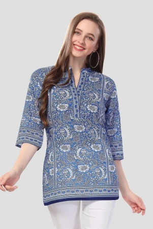 meher-impex-cotton-blend-printed-a-line-womens-kurti-blue-pack-of-1-none