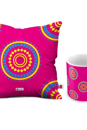 indigifts-deepavali-decoration-colorful-mandala-print-pink-cushion-cover-12x12-with-filler-mug-diwali-gift-items-diwali-decoration-items-deepavali-festival-dipawli-gifts-deepawali-greetings