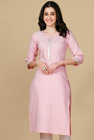 glomee-pink-cotton-blend-womens-straight-kurti-pack-of-1-none