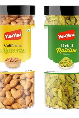 yum-yum-premium-california-almonds-500g-raisins-kishmish-500g-dry-fruits-combo-pack-1kg