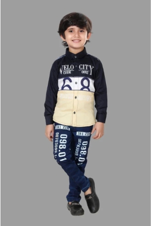 dkgf-fashion-blue-cotton-blend-boys-shirt-jeans-pack-of-1-none