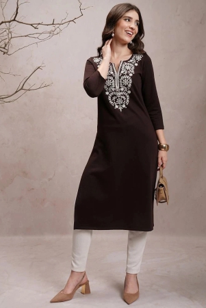 ketch-polyester-embroidered-straight-womens-kurti-charcoal-pack-of-1-none