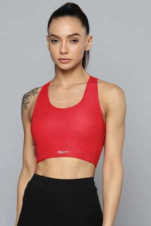 women-red-medium-impact-sports-bra-with-back-mesh-m