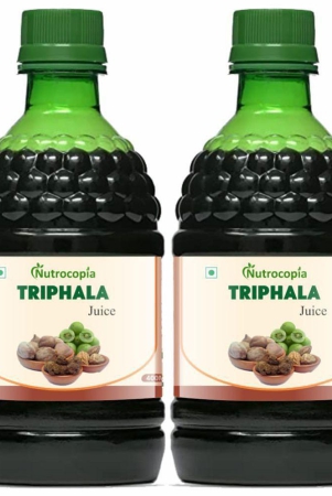 NUTROCOPIA Triphala Juice | 100% Ayurvedic | Relieves Constipation & Improves Digestion | No Added Sugar - 400 ML (Pack of 2)