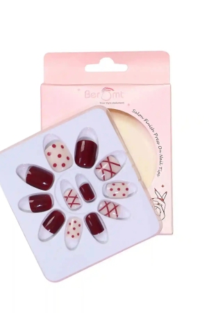 printed-short-square-nails-nail-kit-included-maroon-dot