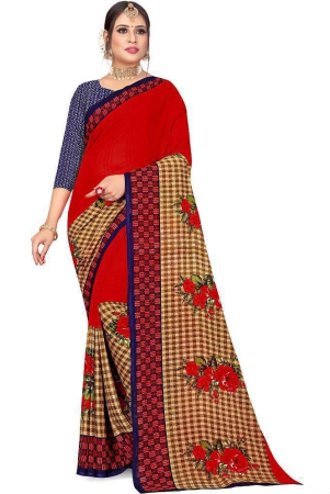 leelavati-red-georgette-saree-with-blouse-piece-pack-of-1-red