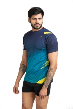 men-printed-round-neck-polyester-navy-blue-t-shirt