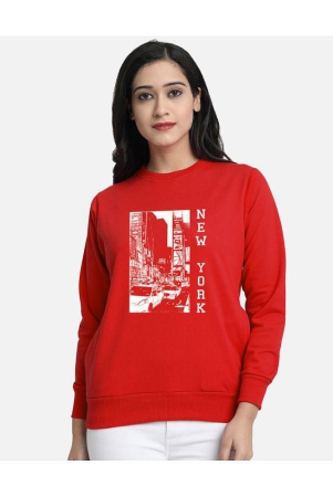 CHOZI Fleece Women''s Non Hooded Sweatshirt ( Red ) - None