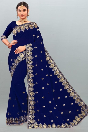 om-shantam-sarees-navy-blue-georgette-saree-with-blouse-piece-pack-of-1-navy-blue