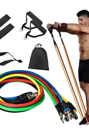 resistance-bands-11-pcs-set-stretching-and-exercise-toning-tube-kit-with-door-anchor-foam-handles-leg-ankle-strap-and-carry-bag-and-box-packaging-for-men-and-women-workout-at-home-and-gy