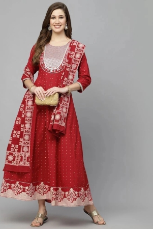 stylum-cotton-embroidered-anarkali-womens-kurti-with-dupatta-maroon-pack-of-1-none