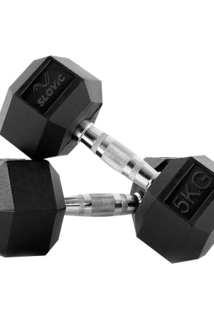 slovic-rubber-5-kg-fixed-hex-dumbbell