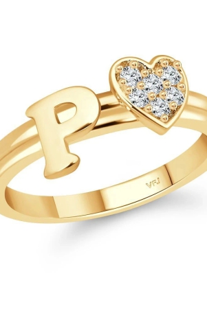 vighnaharta-cz-alloy-gold-plated-valentine-collection-initial-p-letter-with-heart-ring-alphabet-collection-for-women-and-girls-none