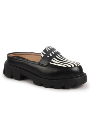 women-black-stiched-zebra-striped-print-back-open-party-slip-on-casual-shoes-8