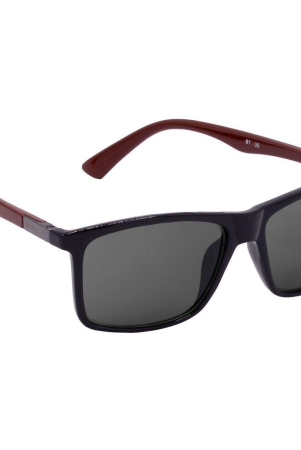 Hrinkar Grey Rectangular Cooling Glass Black, Brown Frame Best Sunglasses for Men & Women - HRS-BT-05-BK-BWN-BK