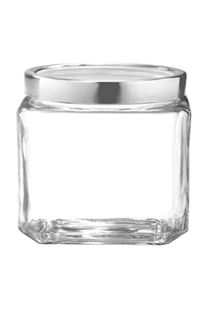 Yera X-Series KSM 320 ML Glass Storage Jar with Steel Lid | Transparent | Set of 3 Pcs