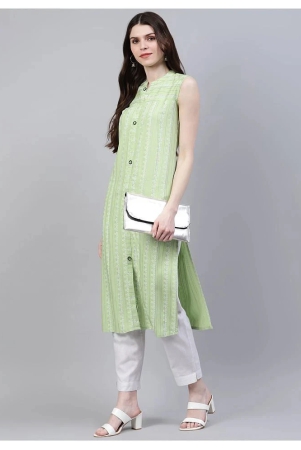 stylum-green-rayon-womens-front-slit-kurti-s