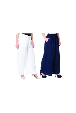 womens-rayon-solid-soft-palazzo-pants-trousers-save-pack-of-2-whiteblue