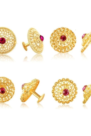 vighnaharta-everyday-wear-gold-plated-cz-pink-stone-alloy-stud-earring-stud-earring-for-women-and-girls-pack-of-4-pair-earring-vfj1118-1400-1399-1396erg-golden