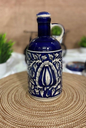 ceramic-dining-blue-mughal-floral-pattern-hand-painted-ceramic-1000ml-oil-bottle