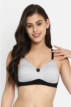 clovia-grey-melange-cotton-non-padded-womens-t-shirt-bra-pack-of-1-none