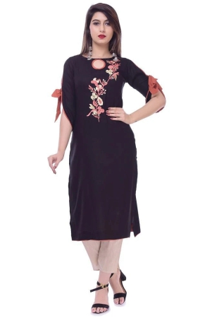 maquien-black-rayon-womens-straight-kurti-5xl