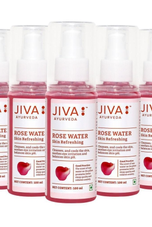 jiva-rose-water-plain-pure-gulab-jal-100-ml-pack-of-5-for-all-skin-types-natural-skin-toner-provides-glow-and-freshness