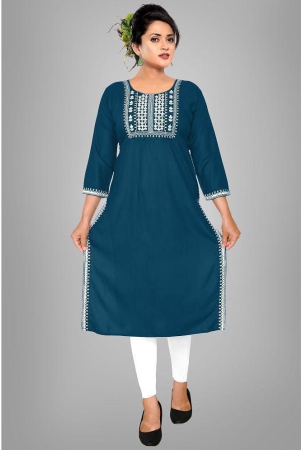 haya-fashion-blue-rayon-womens-straight-kurti-pack-of-1-none