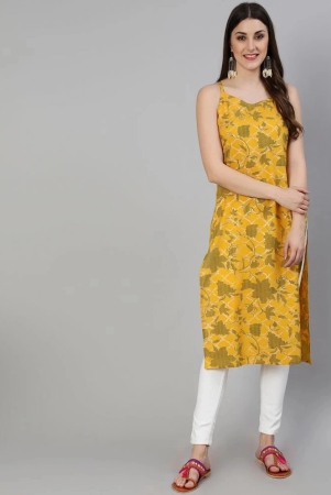 antaran-yellow-cotton-womens-straight-kurti-pack-of-1-none