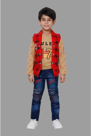 dkgf-fashion-red-cotton-blend-boys-t-shirt-jeans-pack-of-1-none