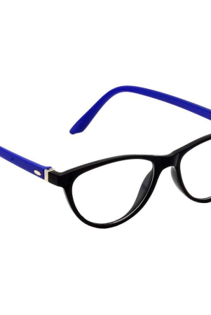 Hrinkar Trending Eyeglasses: Blue and Black Cat-eyed Optical Spectacle Frame For Men & Women |HFRM-BK-BU-13