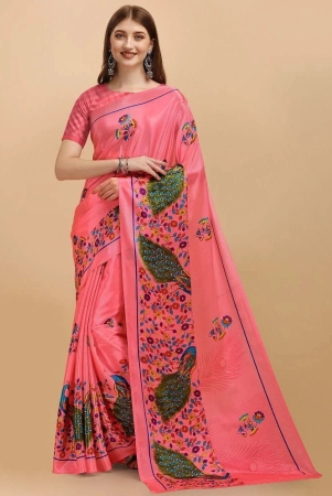 leelavati-pink-crepe-saree-with-blouse-piece-pack-of-1-pink