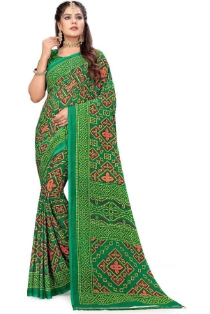 leelavati-green-georgette-saree-with-blouse-piece-pack-of-1-green