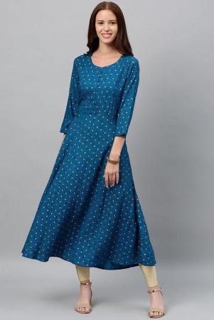 kipek-blue-rayon-womens-flared-kurti-pack-of-1-none