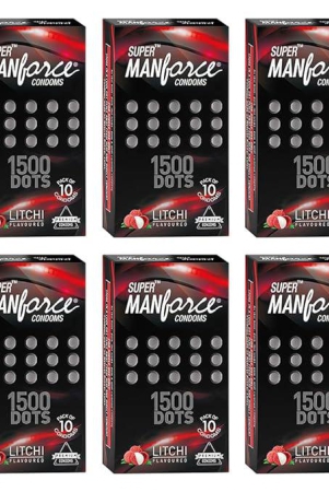 manforce-extra-dotteds-litchi-flavoured-condom-set-of-6-60-sheets