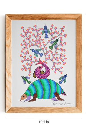 gond-art-tree-and-turtle-painting-a-serene-tribute-to-natures-harmony-and-resilience-gdc035